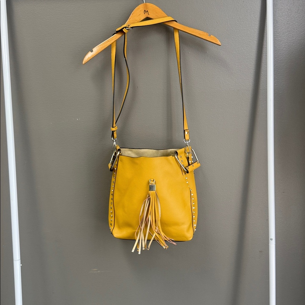 Stylish Yellow Handbag with Tassel